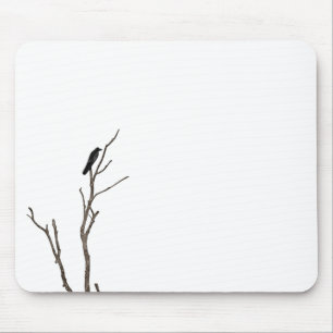 Simple Bird on a Branch Mousepad