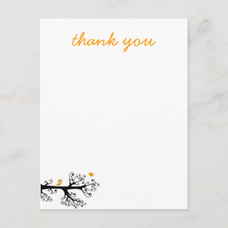 Simple Birds on Tree Branch thank you Card