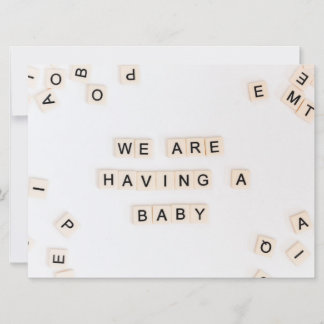 Simple birth announcement on letter stones