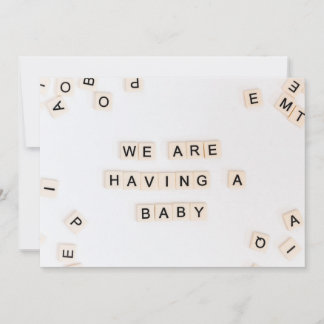 Simple birth announcement on letter stones