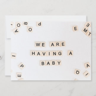 Simple birth announcement on letter stones