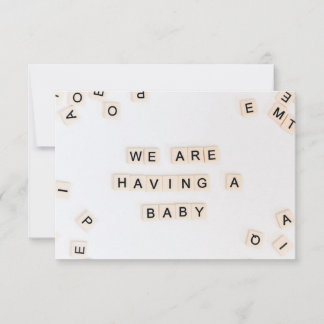 Simple birth announcement on letter stones