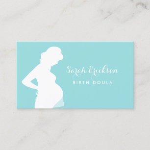 Simple Birth Doula Pregnant Woman Silhouette Business Card