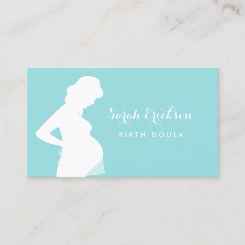Simple Birth Doula Pregnant Woman Silhouette Business Card