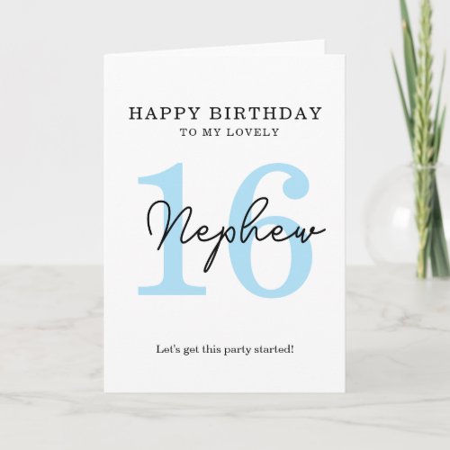 simple birthday 16th Card.