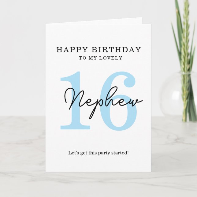 simple birthday 16th Card. Card (Front)