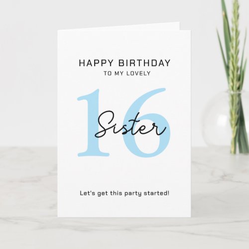 simple birthday 16th Card Card