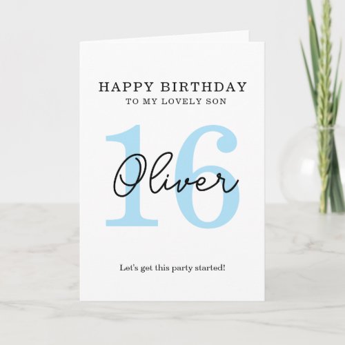 simple birthday 16th Card.