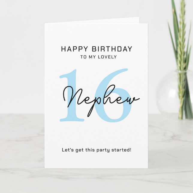 simple birthday 16th Card. Card (Front)