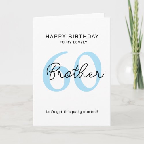 simple birthday 60 brother Card Card