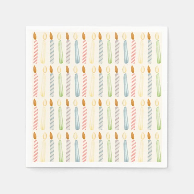 Simple Birthday Candles Party Napkins (Front)