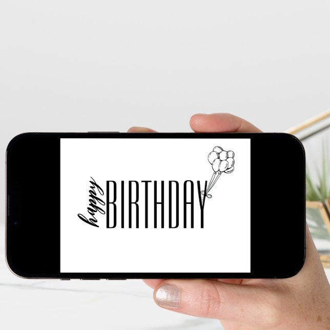 Simple Birthday Card Balloons  (Front Digital)