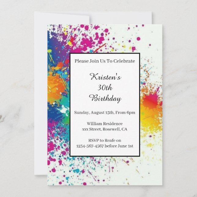Simple Birthday Invitation (Front)
