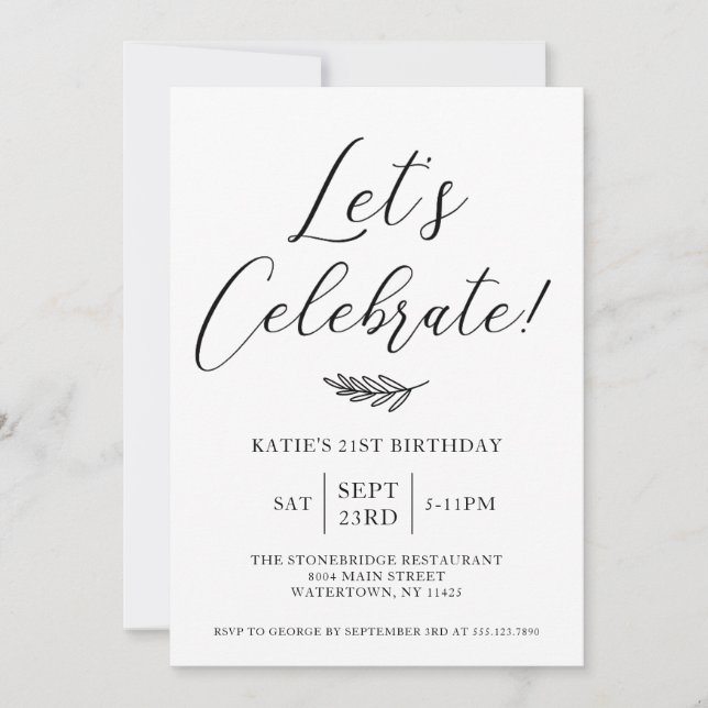 Simple Birthday Party Invitation (Front)