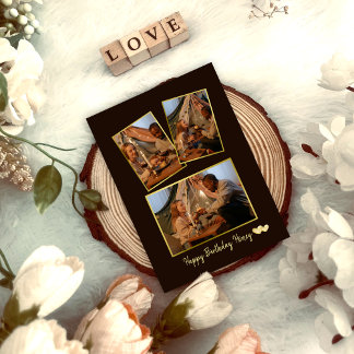 Simple Birthday Photo Collage Birthday Card