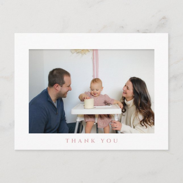 Simple Birthday Thank You Photo Post Card (Front)