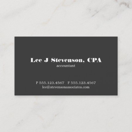Simple Black Accountant Cpa Business Card