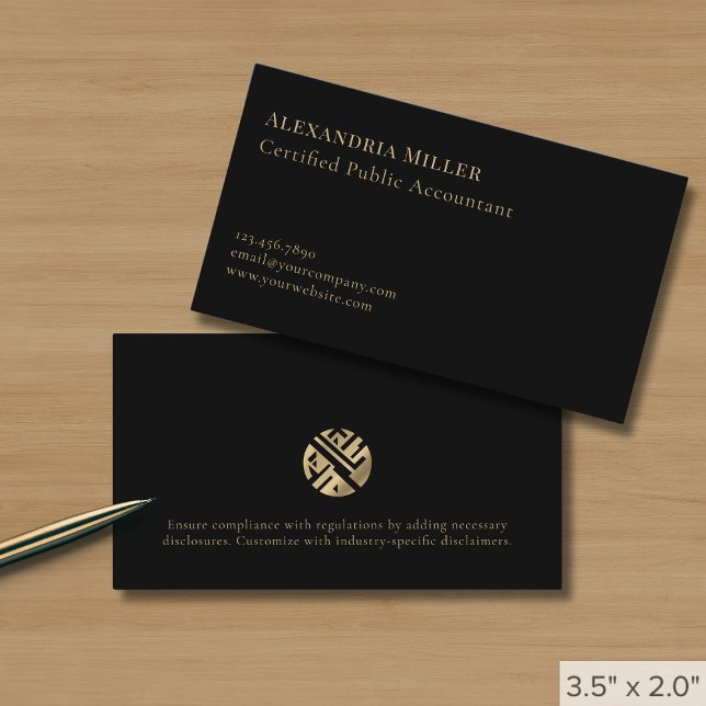 Simple Black Accountant CPA Business Card (Creator Uploaded)