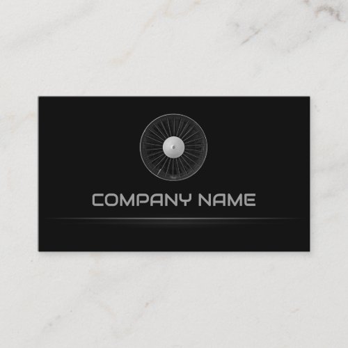 Simple Black Airplane Engine Company Business Card