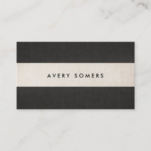 Customizable Simple Black and Beige Bold Stripe Stylish Business Card Templates
