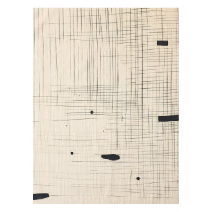 Simple Black and Beige Japandi Tablecloth