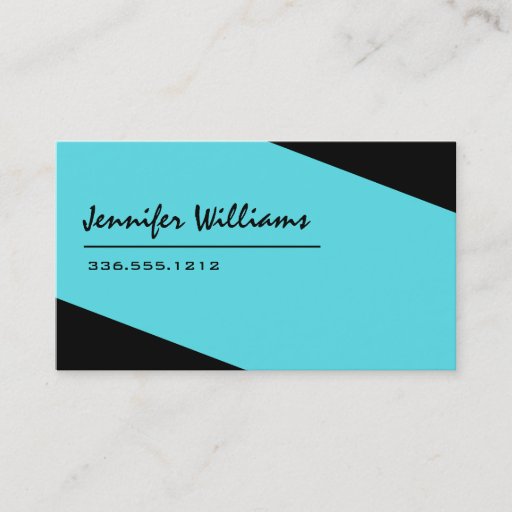 Customizable Simple Black and Blue Minimalist Business Card