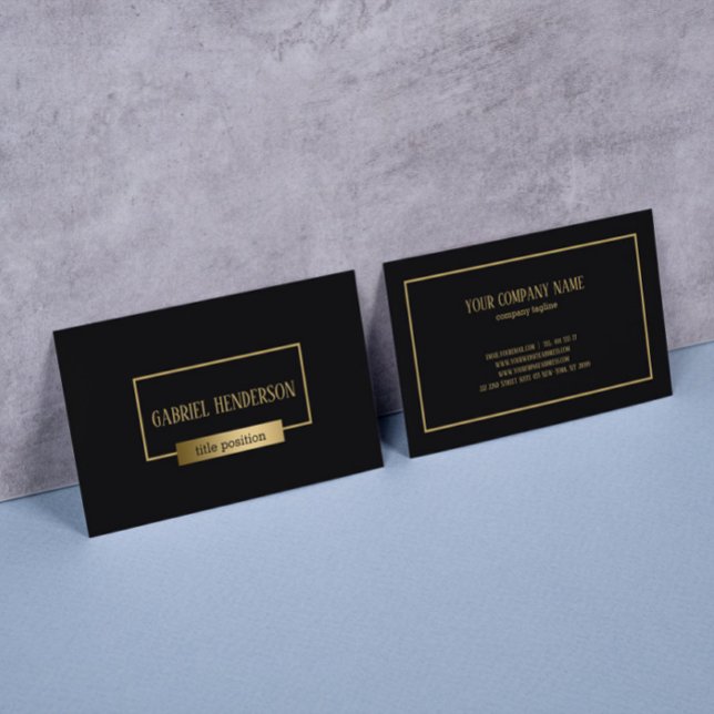 Simple Black And Gold Combination Business Card (Creator Uploaded)