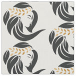 Simple Black And Gold Hair Salon Logo Hair Stylist Fabric
