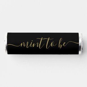 Simple Black and Gold "Mint to Be" Favor Label