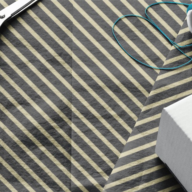 Simple Black and Gold Striped Modern Gift Wrap Tissue Paper (Simple black and gold striped tissue paper for modern elegant gift packaging. 🎁✨)