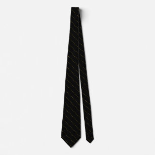 Simple Black and Gold Triangles Diagonal Pattern Neck Tie