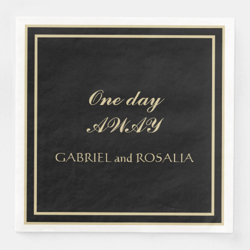 Simple Black and Gold Typography  Rehearsal Dinner Paper Dinner Napkins