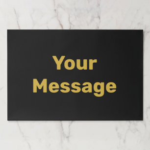 Simple Black and Gold Your Message Text Template Paper Pad