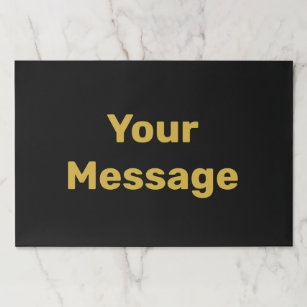 Simple Black and Gold Your Message Text Template Paper Pad