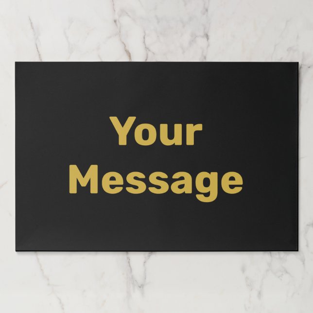 Simple Black and Gold Your Message Text Template Paper Pad (Front)