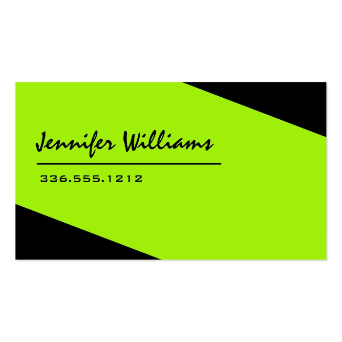 Simple Black and Green Minimalist Business Card