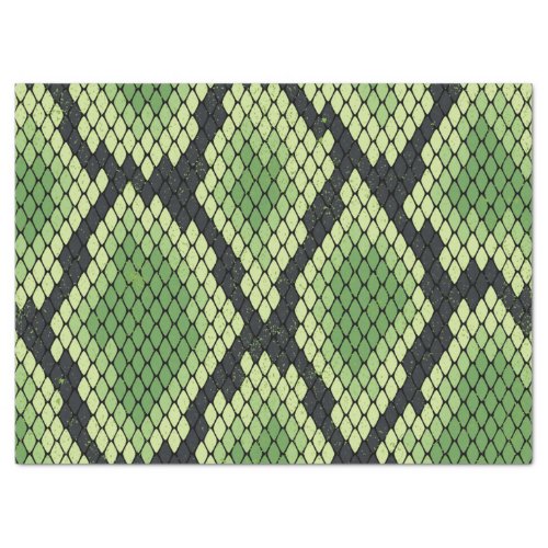 simple black and green snake scale pattern tissue paper