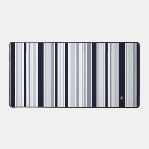 Simple Black and Greys Striped Desk Mat