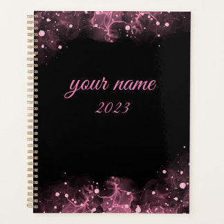 Simple black and pink customized planner