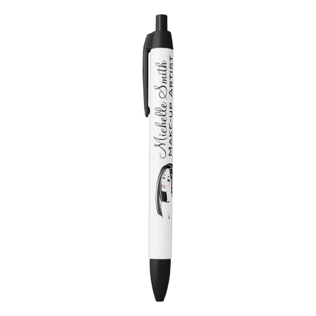Simple Black and Pink Woman Face Beauty Salon  Pen (Top (Vertical))