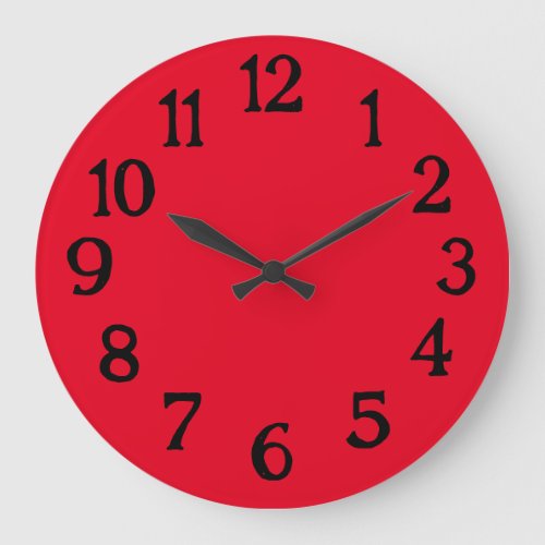 Simple Black and Red Normal Plain Clock