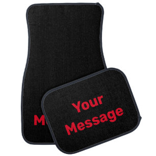 Simple Black and Red Your Message Text Template Car Floor Mat