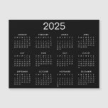 Simple Black And White 2025 Calendar Magnet at Zazzle