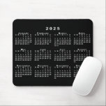 Simple Black and White 2025 Calendar Mouse Pad<br><div class="desc">Simple, professional calendar mouse pad features a white 2025 calendar superimposed over a black background. If you'd like a different color background, tap "Edit using Design Tool" and select a background color in the sidebar. Then click "done" and "add to cart" to purchase your customized mouse pad. Copyright ©Claire E....</div>