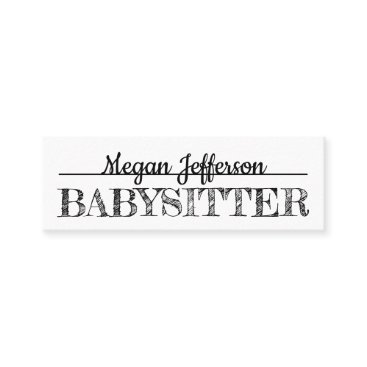 Simple Black And White Babysitter Nanny Minimalist Mini Business Card Simple Black And White Babysitter Nanny Minimalist Mini Business Card