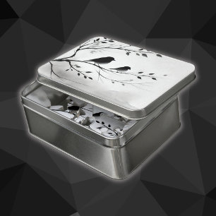 Simple Black and White Birds Perching in Trees    Jigsaw Puzzle