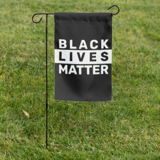 Simple Black and White Black Lives Matter Garden Flag