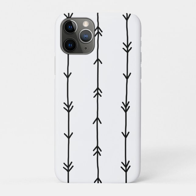 Simple Black and White Boho Arrow Doodles Case-Mate iPhone Case (Back)