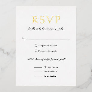 Simple Black and White Bold Modern Wedding Foil Invitation Postcard