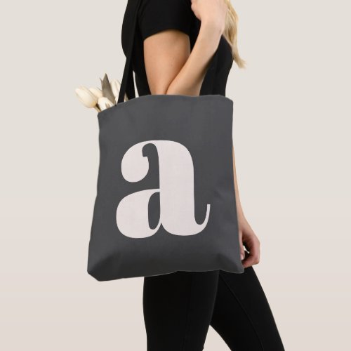 Simple Black and White Bold Retro Monogram Initial Tote Bag